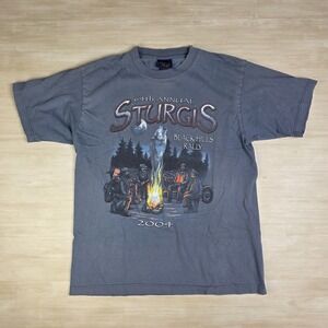 Vintage Sturgis Shirt Mens Large Gray 64th Annual Black Hills Rally Biker 2004